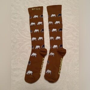 FIGS New Men’s Compression Socks Brown Rhinos Extreme Large 100% AWESOME medical